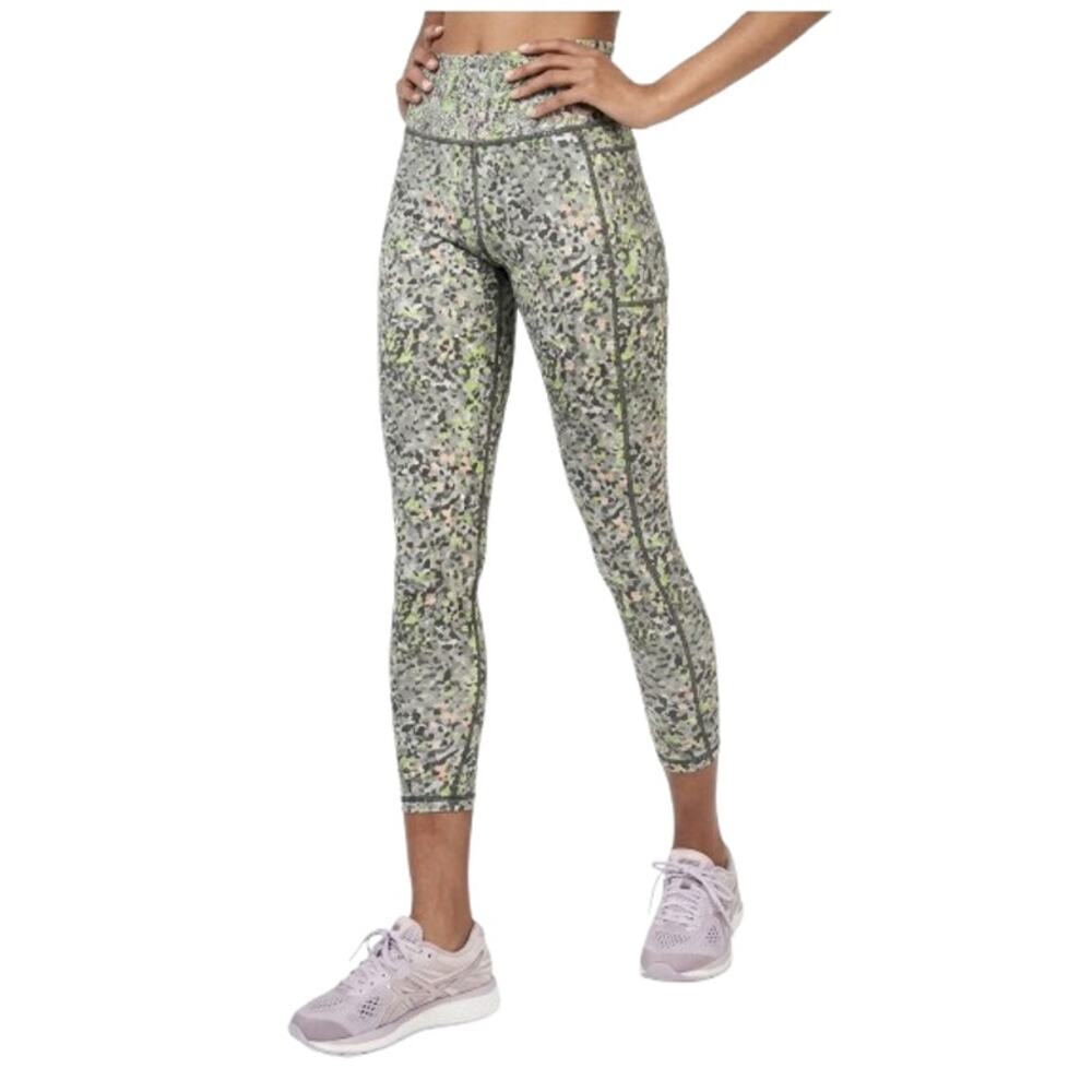 Sweaty Betty The Super Sculpt High Waisted 7/8 Leggings Green Alert Pebble XS